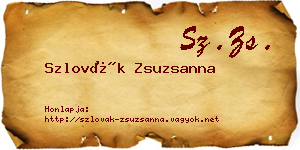 Szlovák Zsuzsanna névjegykártya