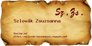 Szlovák Zsuzsanna névjegykártya
