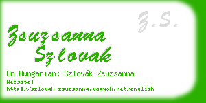 zsuzsanna szlovak business card